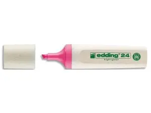 SURLIGNEUR EDDING 24 ECOLINE RECHARGEABLE POINTE BISEAUTEE TRACE 2/5MM ENCRE BASE EAU    COLORIS ROSE