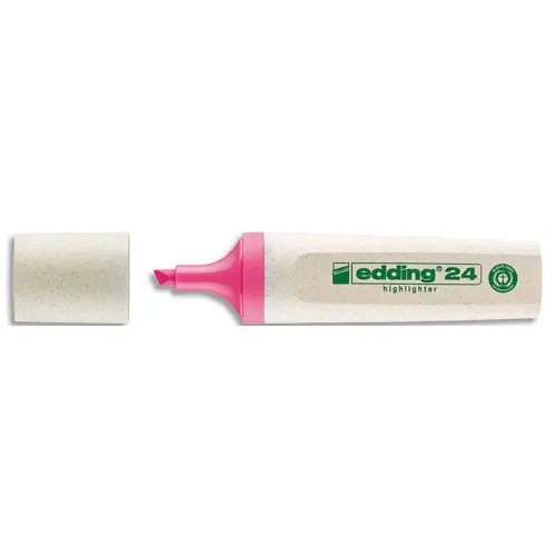 SURLIGNEUR EDDING 24 ECOLINE RECHARGEABLE POINTE BISEAUTEE TRACE 2/5MM ENCRE BASE EAU COLORIS ROSE