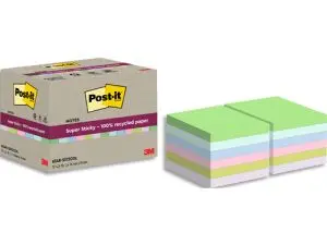 BLOC-NOTES POST-IT SUPER STICKY 12 BLOCS 76X76MM       COLORIS ASSORTIES