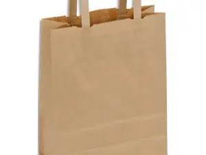 SAC KRAFT 70G/M2 POIGNEES PLATES 22X10X28CM PAQUET 50   UNITES COLORIS BRUN