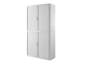 ARMOIRE PAPERFLOW EASY OFFICE 4 TABLETTES CHARGE 75KG STRUCTURE BLANCHE RIDEAUX 204X110X41,5CM COLORIS BLANC/BLANC
