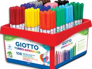 CLASSPACK FEUTRES TURBO ADVANCED GIOTTO ENCRE LAVABLE POINT 2MM 108 UNITES COLORIS  ASSORTIS