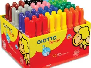 FEUTRE COLORIAGE GIOTTO BE-BÈ MAXI LAVABLE CAPUCHON VENTILÉ POINTE BLOQUÉE COLORIS ASSORTIS SCHOOLPACK 72 UNITÉS