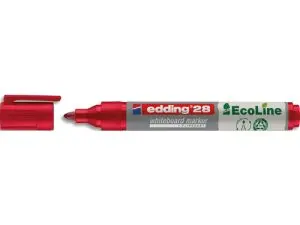 MARQUEUR EDDING 28 ECOLINE TABLEAU BLANC RECHARGEABLE POINTE OGIVE 1,5/3MM EFFACABLE A SEC COLORIS ROUGE