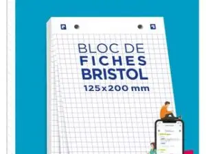 BLOC DE FICHES BRISTOL OXFORD 125X200 30 FICHES PERFOREES   Q5/5 BLANC