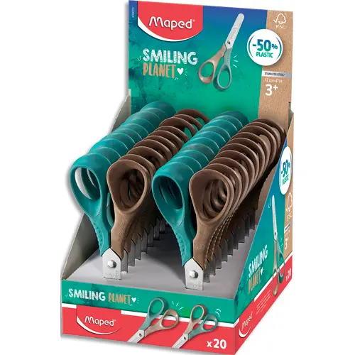 CISEAUX MAPED VIVO PLANTE LAMES ACIER ANNEAUX EN BOIS 12CM