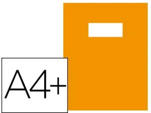 PROTÈGE-CAHIER RIPLAST GREEN LINE PVC 18/100E INCLUS PORTE-ÉTIQUETTE ET ÉTIQUETTE A4+ 240X320MM COLORIS ORANGE