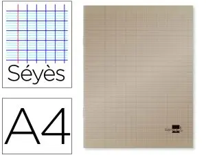 CAHIER PIQUÉ LIDERPAPEL COUVERTURE PLASTIQUE SOUPLE A4 21X29,7CM 96 PAGES SÉYÈS COLORIS GRIS