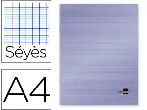 CAHIER PIQUÉ LIDERPAPEL COUVERTURE PLASTIQUE SOUPLE A4 21X29,7CM 96 PAGES SÉYÈS COLORIS VIOLET