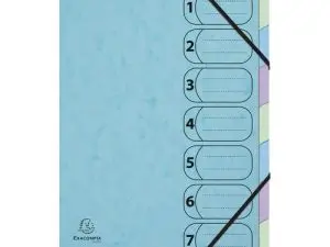 TRIEUR HARMONIKA EXACOMPTA AQUAREL A4 7 COMPARTIMENTS    FERMETURE ELASTIQUE COLORIS   ASSORTIS
