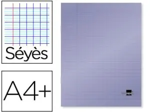CAHIER PIQUÉ LIDERPAPEL COUVERTURE PLASTIQUE SOUPLE A4+ 24X32CM 96 PAGES SÉYÈS COLORIS VIOLET