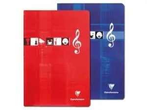 CAHIER MUSIQUE CHANT PIQUÉ CLAIREFONTAINE PAPIER VÉLIN VELOUTÉ COUVERTURE PELLICULÉE A4 21X29,7CM 48 PAGES 90G 24 SÉYÈS