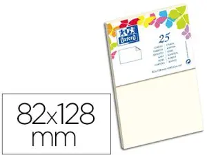 CARTE OXFORD VÉLIN 82X128MM 240G COLORIS VANILLE ÉTUI 25 UNITÉS