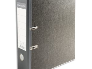 CLASSEUR LEVIER EXACOMPTA CARTON RECOUVERT PAPIER MARBRÉ A4 32X29CM DOS GRIS 8CM COLORIS  GRIS
