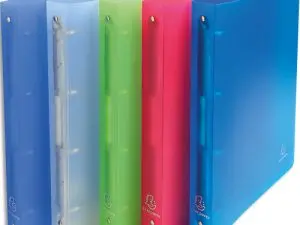 CLASSEUR EXACOMPTA CHROMALINE 4 ANNEAUX 30MM A4 POLYPROPYLÈNE DOS 40MM 5 COLORIS ASSORTIS 10 UNITÉS