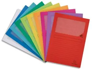 CHEMISE COIN EXACOMPTA FOREVER CARTE LÉGÈRE RECYCLÉE FORMAT A4 120G FENÊTRE COLORIS ASSORTIS LOT 10 UNITÉS