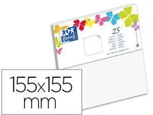CARTE OXFORD VÉLIN 155X155MM 240G COLORIS BLANC ÉTUI 25 UNITÉS