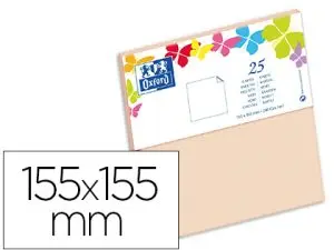 CARTE OXFORD VÉLIN 155X155MM 240G COLORIS VANILLE ÉTUI 25 UNITÉS