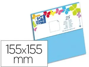 CARTE OXFORD VÉLIN 155X155MM 240G COLORIS BLEU LAGON ÉTUI 25 UNITÉS