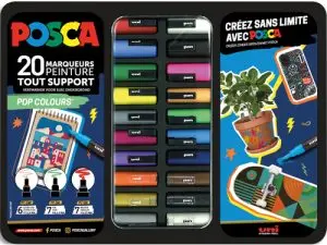 MALLETTE POSCA MARQUEUR LES ESSENTIELS 20 UNITES COLORIS  ASSORTIS