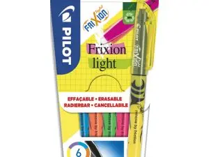 SURLIGNEUR PILOT FRIXION LIGHT FLUO NATURAL            POINTE MOYENNE BISEAUTEE      POCHETTES DE 6 FLUO ASSORTIS