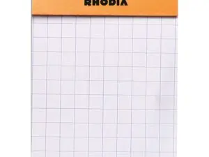 BLOC BUREAU RHODIA A8 PAPIER VÉLIN SURFIN COUVERTURE ENDUITE ENVELOPPANTE 52X75MM 80F DÉTACHABLES 80G 5X5MM ORANGE