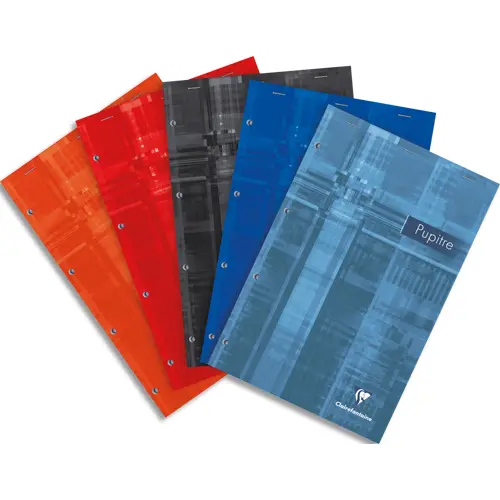 BLOC-NOTES PUPITRE CLAIREFONTAINE COUVERTURE PELLICULÉE AGRAFÉ EN TÊTE A4 90G 280 PAGES DÉTACHABLES 5X5MM