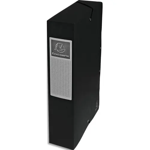 BOÎTE CLASSEMENT EXACOMPTA EXABOX CARTE LUSTRÉE 7/10E A4+ 25X33CM DOS 6CM COLORIS NOIR