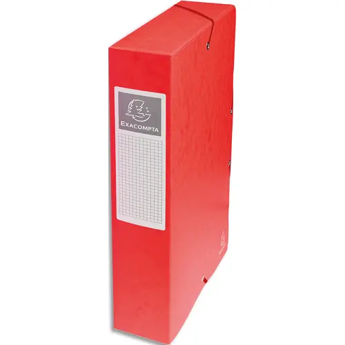 BOÎTE CLASSEMENT EXACOMPTA EXABOX CARTE LUSTRÉE 7/10E A4+ 25X33CM DOS 6CM COLORIS ROUGE