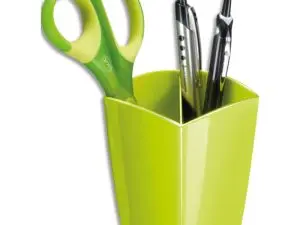POT À CRAYONS CEP GLOSS 2 COMPARTIMENTS POLYSTYRÈNE ANTICHOC BONNE STABILITÉ RECTANGULAIRE 74X74X95MM COLORIS VERT ANIS