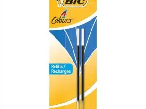 RECHARGE BIC STYLO 4 COULEURS POINTE 1MM TRAIT 0,32MM       COLORIS BLEU BLISTER 2 UNITES