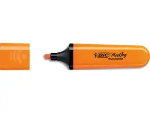 SURLIGNEUR BIC TANK MARKING HIGHLIGHTER SECHAGE RAPIDE POINTE BISEAUTEE COLORIS ORANGE