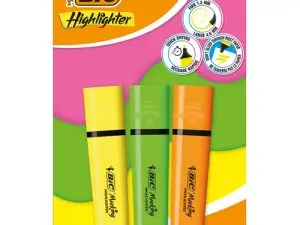 SURLIGNEUR BIC TANK MARKING HIGHLIGHTER SECHAGE RAPIDE    POINTE BISEAUTEE COLORIS      ASSORTIS SET 3 UNITES
