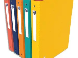 CLASSEUR OXFORD BICOLOR RECYCL+ A4 4 ANNEAUX DOS DE 40MM 280X320MM COLORIS ASSORTIS