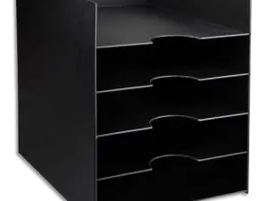 MODULE CLASSEMENT PAPERFLOW 5 CASES POLYSTYRÈNE HAUTEUR CASE 56MM 318X258X325MM COLORIS NOIR
