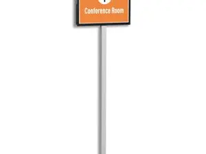 SUPPORT D'INFORMATION DURABLE SUR PIED BASIC A3             1200X380X45MM GRIS