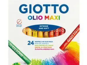 ETUI PASTELS A L HUILE OLIO GIOTTO FORME RONDE 67MM 24 UNITES COLORIS ASSORTIS