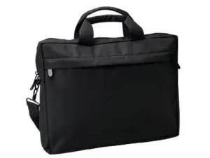 SACOCHE SIGN ORDINATEUR PORTABLE 15.6" POLYESTER 280X350X60MM POCHE ZIPPÉE EXTÉRIEURE POCHE SCRATCH DOS BANDOULIÈRE NOIR
