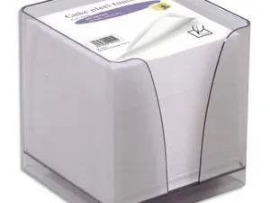 BLOC CUBE QUO VADIS PLEXIGLASS FUMÉ BOÎTE DISTRIBUTRICE BLOC PAPIER ENCOCHE PRÉHENSION S/FILM INDIVIDUEL 14001