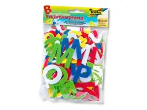 FEUTRINE ADHÉSIVE FOLIA 3X4.5CM LETTRES COLORIS ASSORTIS SACHET 150 UNITÉS