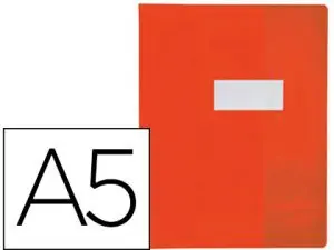 PROTÈGE-CAHIER ELBA STRONG LINE PVC CRISTAL 15/100E RABATS PORTE-ÉTIQUETTE ET ÉTIQUETTE 170X220MM ROUGE CRISTAL