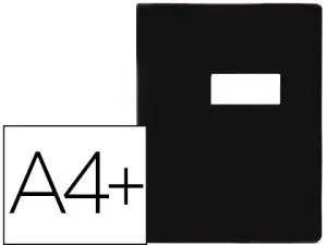 PROTÈGE-CAHIER ELBA STRONG LINE PVC CRISTAL 15/100E RABATS PORTE-ÉTIQUETTE ET ÉTIQUETTE 240X320MM COLORIS NOIR