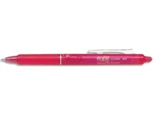 ROLLER PILOT FRIXION CLICKER ÉCRITURE MOYENNE 0.35MM ENCRE EFFAÇABLE GOMME SERTIE GRIP PREHENSIO RECHARGEABLE ROSE