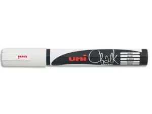 MARQUEUR UNIBALL CRAIE CHALK MARKER POINTE CONIQUE FINE 1.8/2.5MM CRAIE LIQUIDE COULEUR LUMINEUSE BLANC