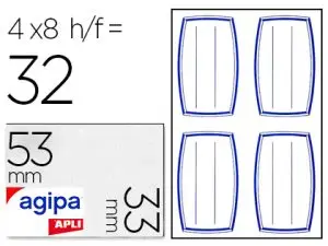 ÉTIQUETTE ADHÉSIVE APLI AGIPA ÉCOLIER 33X53MM POCHETTE 32 UNITÉS