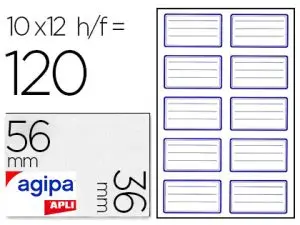 ÉTIQUETTE ADHÉSIVE APLI AGIPA ÉCOLIER 36X56MM POCHETTE 120 UNITÉS