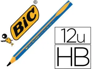 CRAYON GRAPHITE BIC D'APPRENTISSAGE CORPS TRIANGULAIRE MINE ULTRA-SOLIDE HB 4MM COLORIS BLEU