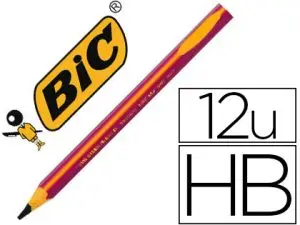 CRAYON GRAPHITE BIC D'APPRENTISSAGE CORPS TRIANGULAIRE MINE ULTRA-SOLIDE HB 4MM COLORIS ROSE