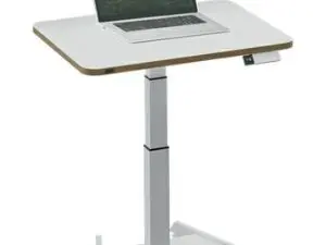 BUREAU LEITZ ELECTRIQUE ASSIS-DEBOUT PLATEAU COMPACT 80X60CM COLORIS BLANC