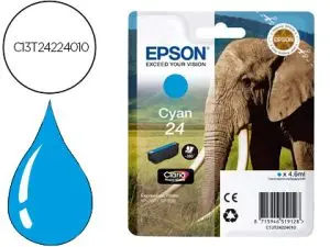 CARTOUCHE EPSON T2422 JET D'ENCRE C13T24224010 COULEUR CYAN 360P